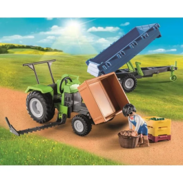 Playmobil Tractor Con Remolque Country 71249