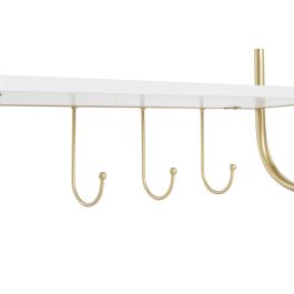 DKD Home Decor Perchero de Pared Estilo Glam Desmontable Dorado y Blanco de Metal y MDF 15x43x50 cm DKD Home Decor Perchero de Pared Estilo Glam Desmontable Dorado y Blanco de Metal y MDF 15x43x50 cm