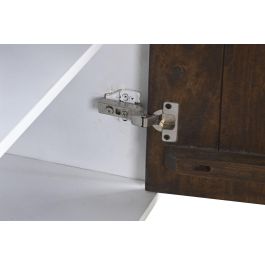 DKD Home Decor Buffet Moderno Madera de Mango Blanco Marrón Oscuro 150x40x80 cm con 3 Cajones, 2 Puertas y 2 Estantes