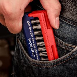 Workpro Juego de 13 Puntas de Destornillador Métrico Cromo Vanadio 25 mm con Soporte Magnético