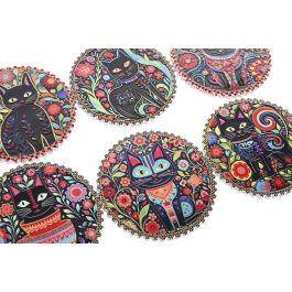 DKD Home Decor Posavasos Shabby de Dolomite y Corcho con Gatitos Multicolor y Negro 10.8x10.8x0.7 cm Pack 72 Unidades DKD Home Decor Posavasos Shabby de Dolomite y Corcho con Gatitos Multicolor y Negro 10.8x10.8x0.7 cm Pack 72 Unidades