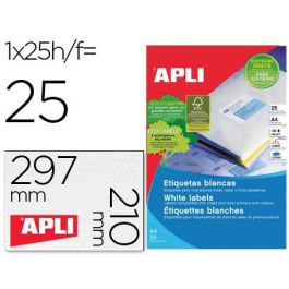 Etiqueta Adhesiva Apli 1215 210x297 mm Para Fotocopiadora Laser Ink-Jet Caja Con 25 Hojas Precio: 9.5000004. SKU: B1ER9CKXDV