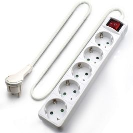 Ewent Regleta EW3955 5 Tomas con Interruptor Iluminado, Protección Infantil, Cable 1.5m