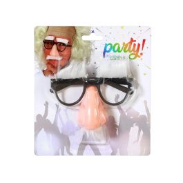 Gafas con nariz y bigote blanco - Accesorio de broma para fiestas y carnavales