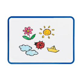 Liderpapel Pizarra Blanca Magnética Doble Cara Lisa 21x30 cm con Rotulador, Imán y Borrador