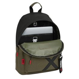 Mochila para Portátil Munich Class Negro Verde militar (31 x 41 x 16 cm)