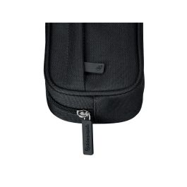 Estuche Portatodo Liderpapel Classic Ovalado 2 Cremalleras Con Bolsillo Delantero 210x90 mm Negro