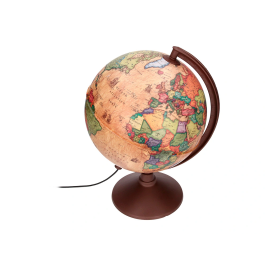 Liderpapel Globo Terraqueo con Luz Físico y Político Estilo Antiguo, Diámetro 26 cm, Esfera Educativa para Hogar y Escuela