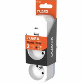 Quarx QUA4004282472414 Biplite 2P 16A con USB-A y USB-C, compatible con NF