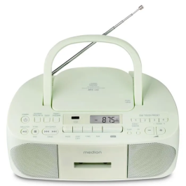 Medion AAAQL64902 Radio CD K7 FM 2x3W RMS Verde