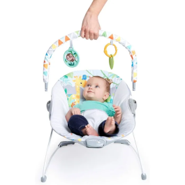 Bright Starts Hamaca Safari Fun con Vibraciones y Juguetes Colgantes para Bebé