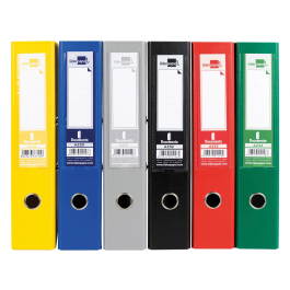 Liderpapel Archivador de Palanca Folio Documenta Forrado PVC con Rado Lomo 75 mm Colores Surtidos Classic