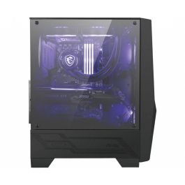 MSI MAG Forge 100M Midi Tower Negro Transparente con Iluminación Púrpura y Panel de Vidrio Templado para PC Gaming