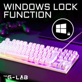 Teclado Gaming - Membrana RGB TKL - THE G-LAB - KEYZ-CAESIUMT-W/FR - Diseño FR - 12 atajos - 100% personalizable - Blanco