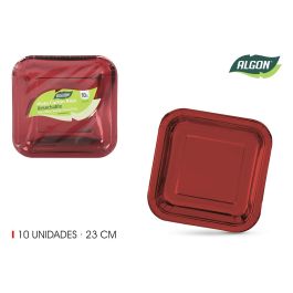 Set de 10 platos de cartón rojo cuadrados 23 cm Algon (18 Unidades) Precio: 15.90000016. SKU: B17EZN4LEH