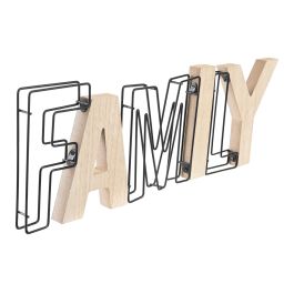 DKD Home Decor Decoracion Loft Natural Negro MDF y Metal 2 x 15 x 44 cm (4 Unidades)