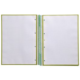 Cuaderno Espiral A4 Micro Antartik Tapa Forrada 80H 90 gr Cuadro 5 mm 1 Banda 4 Taladros Verde