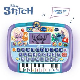 V-Tech 80-586122 Tablet Educativa Interactiva Stitch con 12 Actividades de Letras, Números, Lógica y Música