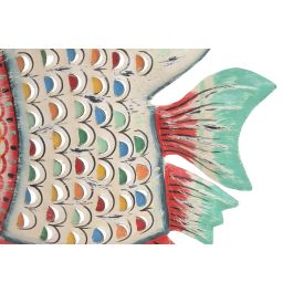 DKD Home Decor Decoracion Pared Mediterraneo Blanco Multicolor Hierro 7 x 33 x 37 cm (2 Unidades)