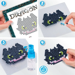 Aquabeads Kit Llaveros Dragons 3 35124 Manualidades con Cuentas Adhesivas