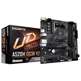 GIGABYTE Placa base A520M DS3H V2 AMD A520 AM4 DDR4 PCIe 3.0 M.2 ATX para CPUs Ryzen 5000