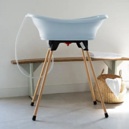 Thermobaby Kit de Baño VASCO Fleur Bleue: Bañera + Pies + Manguera de Desagüe
