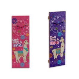 Reloj de Madera Rectangular Llama Surtidos 20x60x2 cm - Giftdecor (12 Unidades) Precio: 73.50000042. SKU: S3603876