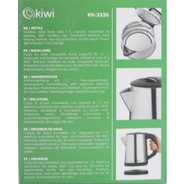 Hervidor de agua Kiwi 1.7L 1800W acero inoxidable (4 Unidades) Hervidor de agua Kiwi 1.7L 1800W acero inoxidable (4 Unidades)