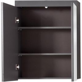 Trendteam Mueble de Baño Amanda con 2 Puertas Espejo y 2 Estantes Ajustables Colgante Gris Mate Melamina 60x17x77cm Trendteam Mueble de Baño Amanda con 2 Puertas Espejo y 2 Estantes Ajustables Colgante Gris Mate Melamina 60x17x77cm