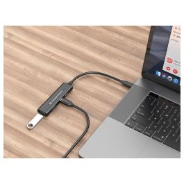 CONCEPTRONIC HUB 3.0 HUBBIES12B 4 PUERTOS USB 3.2 2 PUERTOS USB-C 2 PUERTOD USB-A COLOR NEGRO CARCASA DE ALUMINIO