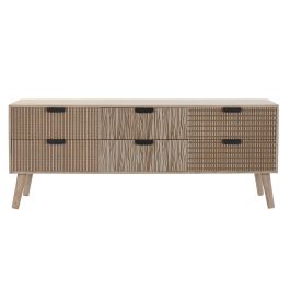 DKD Home Decor Mueble para Televisión Estilo Boho Marrón, Materiales Abeto y MDF, Medidas 120 cm Ancho x 40 cm Fondo x 47 cm Alto