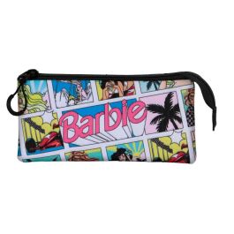 Barbie Estuche Portatodo Triple Comic con 3 Compartimentos, Ripstop Impermeable, Multicolor