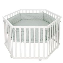 Roba ROB4005317329215 Tapete Acolchado para Corralito Hexagonal de Bebé - Verde Mate