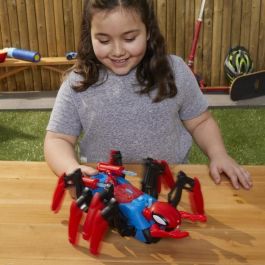 Marvel Spider-Man Spider Battle Vehicle, juguetes de superhéroes para niños, lanza agua y proyectiles, 4 años