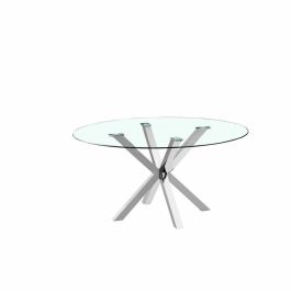 Mesa de Comedor DKD Home Decor 110 x 110 x 76 cm Cristal Plateado Acero Precio: 418.50000049. SKU: S3034385