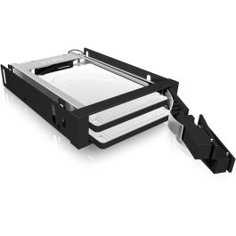 ICY BOX Marco de Cambio IB-2227StS para 2 Discos Duros 2.5" SATA, Bandeja 3.5" Hot-Swap sin Bandeja, Negro