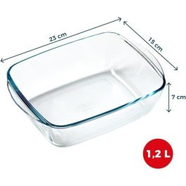 Pyrex 1450143 Plato para Freidora de Aire Rectangular Vidrio Borosilicato 23x15 cm