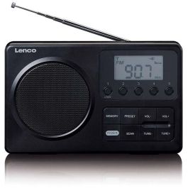 Lenco MPR-035BK - Radio FM portátil, reproductor MP3 y altavoz Bluetooth, color negro