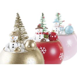 Figura Navidad Fantasia DKD Home Decor Rojo Rosa 8 x 11 x 8 cm (3 Unidades) Figura Navidad Fantasia DKD Home Decor Rojo Rosa 8 x 11 x 8 cm (3 Unidades)