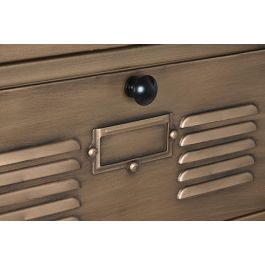 DKD Home Decor Cajonera Loft Dorado Metal 7 Cajones 34 x 139 x 40 cm