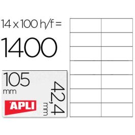 Etiquetas adhesivas Apli 01277 100 Hojas 105 x 42,4 mm Blanco Papel