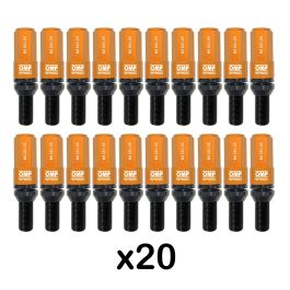 Omp OMPS09971210 Juego de 20 Tornillos de Rueda con Protector de Aluminio Naranja M12x1.25 Largo 28 mm