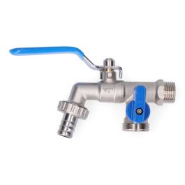 Edm Grifo de esfera doble salida con codo 1/2" x 3/4" x 3/4", Cromado, Metal Precio: 11.49999972. SKU: B1HEV6SFRM