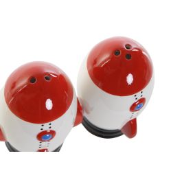 DKD Home Decor Salero y Pimentero Blanco Rojo 7 x 9 x 6.5 cm Set de 2 Piezas