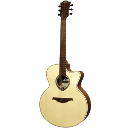 LAG Guitarra Acústica Jumbo Cutaway Tramontane 177 A/E Abeto Engelmann, Khaya - Natural Satinado