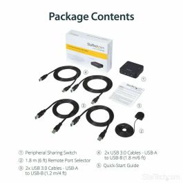 Hub USB Startech HBS304A24A Negro 5 Gbit/s Hub USB Startech HBS304A24A Negro 5 Gbit/s