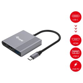 Equip Docking Station USB Tipo C 3 en 1 con HDMI 4K/60Hz, USB-C PD 100W y USB 3.2 Gen1