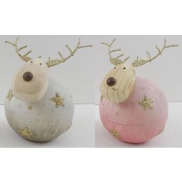 DKD Home Decor Figura de Navidad Fantasía Reno de Metal Rosa Palo y Gris, Adorno Navideño 7x9x7 cm, Pack 12 Unidades Precio: 38.31102. SKU: B1AZY3JNJC
