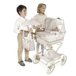 Decuevas Coche Reborn Plegable Verona con Sombrilla para Muñecas hasta 55 cm 40x90x90 cm Metal Plástico Poliéster