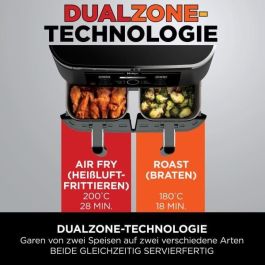 Ninja Freidora de Aire Foodi AF200EU Doble Depósito 7,6 L 2400W 4 Programas de Cocción